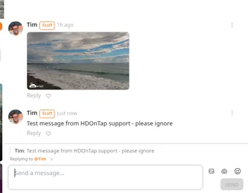 The Replying to bar above the message box, showing the message being answered