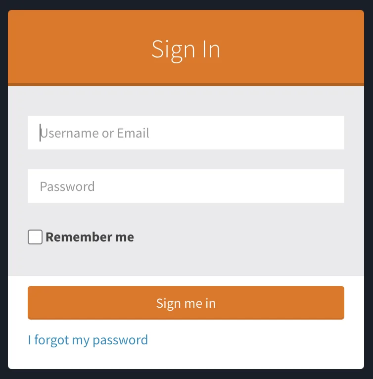 Time-Lapse Portal sign-in page