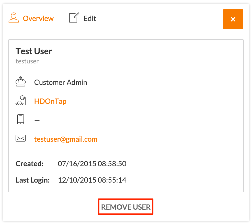 HDOnTap Remove User